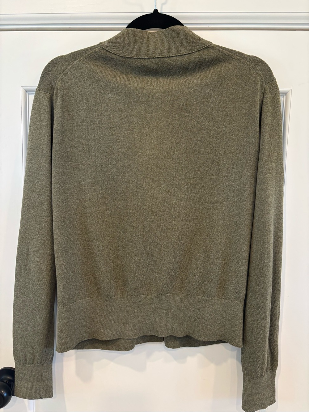 J. Crew Women’s Olive Green V-Neck Crop Cardigan Sweater | Medium - Picture 3 of 8